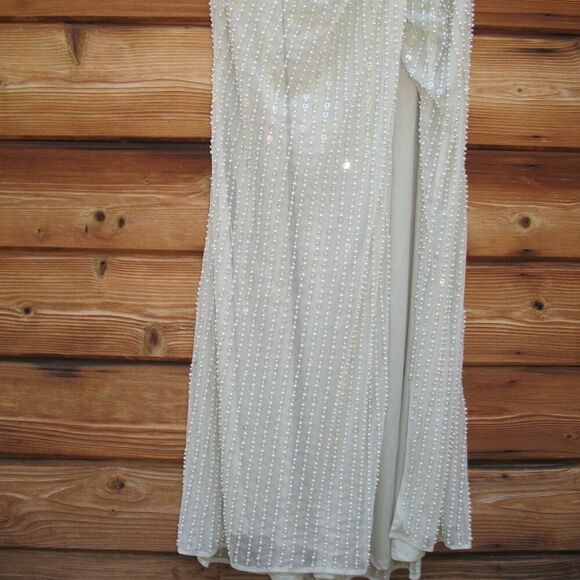 Mac Duggal 93735 Womens Green PEARL EMBELLISHED SOFT TIE ONE SHOULDER GOWN - Picture 10 of 16